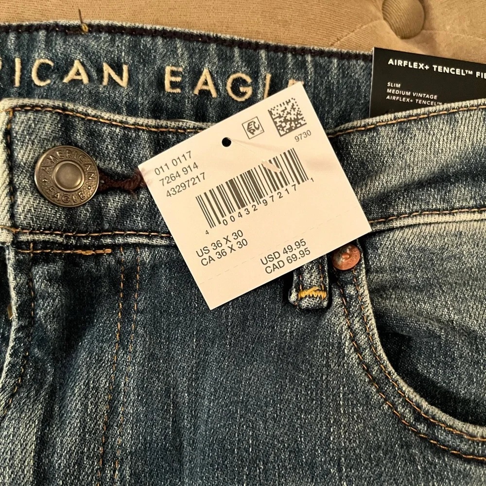 Mens Slim American Eagle Jeans size 36x30 - Picture 3 of 8